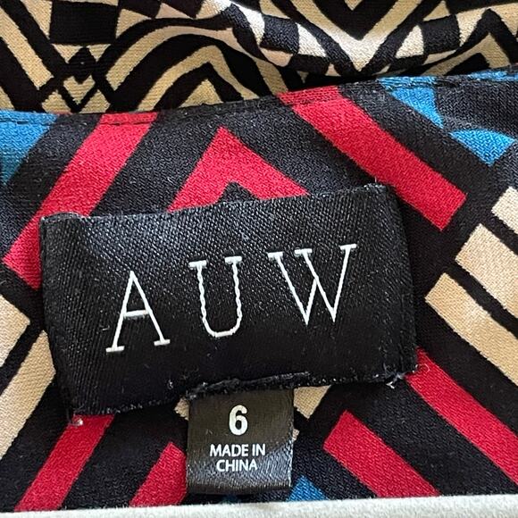 AUW Women’s Dress Black & Gray Cute Detail on Sleeve Size 6 - Picture 6 of 7